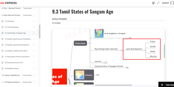 With reference to ancient south india, Korkai, Poompuhar and Muchiri were known for?