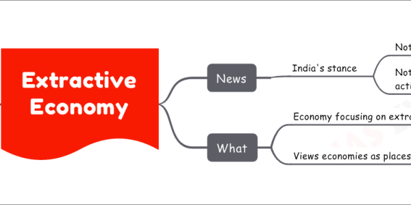 Extractive Economy News India's stance Not an 'extractive economy' Not pursuing 'narrow economic activities' in Africa Statement by: Jaishankar Location: Dar-es-Salaam city, Tanzania What Economy focusing on extraction of resources Without considering replenishment Views economies as places From which wealth can be extracted Including money, resources, labour, etc. Pros Better ability to absorb shocks Withstand crises Built strength and power by concentrating resources Cons Short-term vitality only Leads to depletion of resources Tendency to degrade capital Weak regenerative capacities Results in increasing fragile real economies