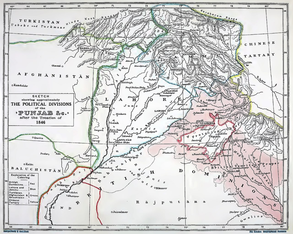 Anglo-Sikh Wars (1845-1849) map