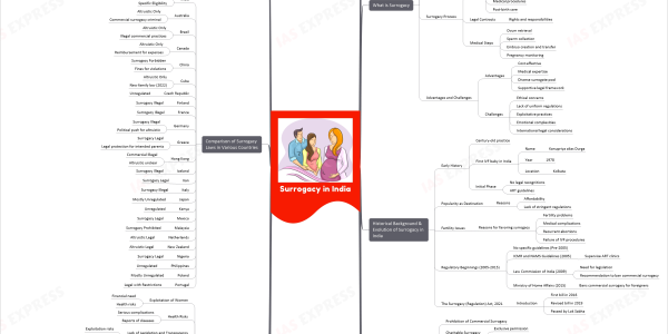 surrogacy in india mind map