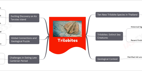 Trilobites mind map Ten New Trilobite Species in Thailand Significance Providing insights into Earth's geological history Spanning 490 million years Location of Discovery Little-studied part of Thailand Trilobites: Extinct Sea Creatures Historical Significance Studying Earth's evolution Millions of years Recent Findings Ten new species Including one named after Thai Royal Princess Maha Chakri Sirindhorn Geological Context Petrified Ash and Zircon Crystals Trapped between layers of petrified ash Ancient volcanic eruptions Zircon crystals for precise dating Radio isotope techniques Challenges in Dating Late Cambrian Period Time Period Between 497 and 485 million years ago Limited tuff occurrences Thai discovery's significance Window into poorly dated interval Global Connections and Geological Puzzle Connection Potential Thailand with other parts of the world Similar trilobite discoveries Regions for Comparison China, Australia, North America Rocks challenging to date accurately Exciting Discovery on Ko Tarutao Island Location Part of UNESCO geopark site Encouragement International collaboration in scientific exploration Added Dimension Understanding Earth's ancient geological history
