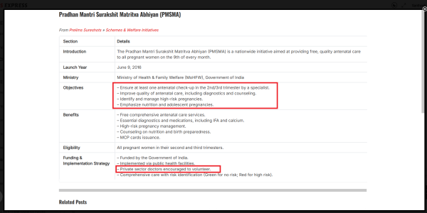 With reference to the ‘Pradhan Mantri Surakshit Matritva Abhiyan’, consider the following statements: