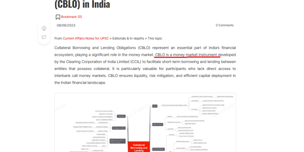 With reference to the Indian economy, "Collateral Borrowing and Lending Obligations" are the instruments of: