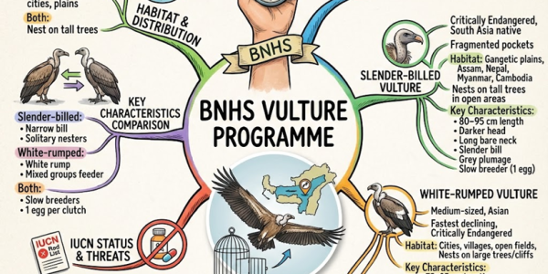 BNHS Vulture Programme mind map for upsc