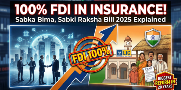 Sabka Bima, Sabki Raksha: Insurance Laws (Amendment) Bill, 2025 and the Shift to 100% FDI upsc