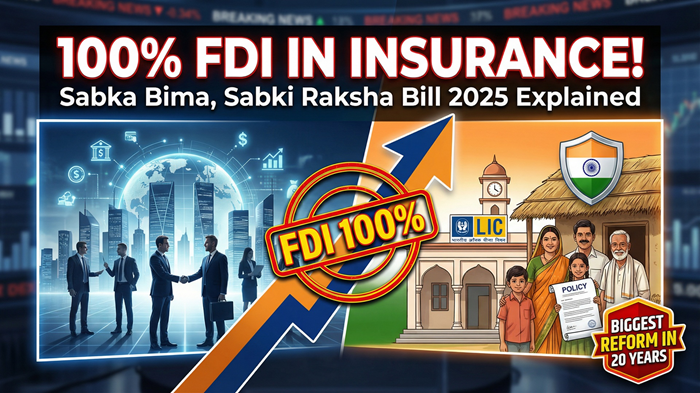 Sabka Bima, Sabki Raksha: Insurance Laws (Amendment) Bill, 2025 and the Shift to 100% FDI upsc