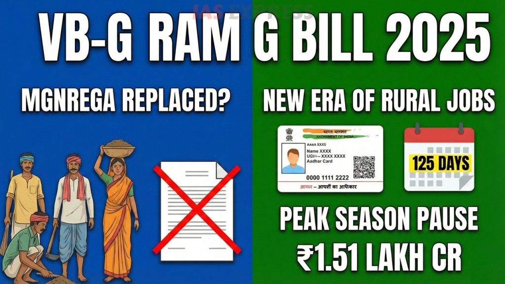 Viksit Bharat-Guarantee for Rozgar and Ajeevika Mission Gramin (VB-G RAM G) Bill upsc
